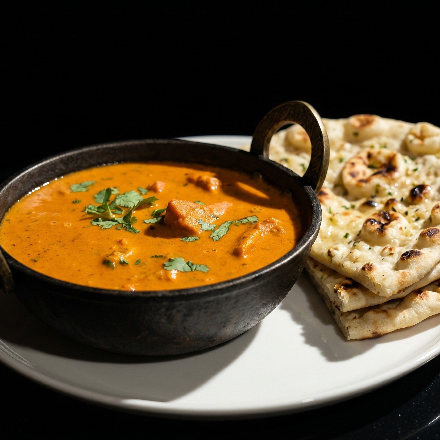 Lunch Chicken Tikka Masala with Naan.