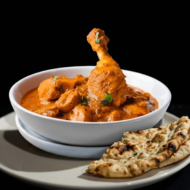 Lunch Chicken Methi Malai with Naan.