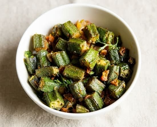 Vegan Bhindi Masala.