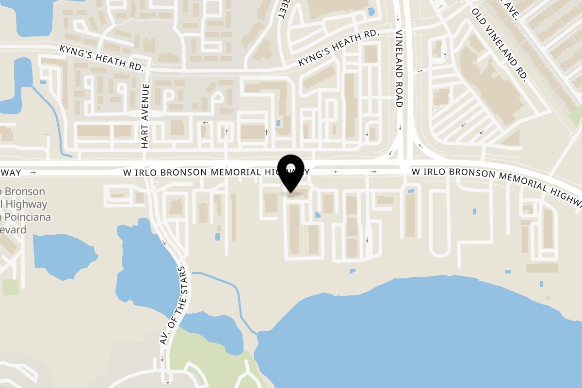 Map showing the location of Taste of Punjab on 4980 W Irlo Bronson Memorial Hwy #192 in Kissimmee